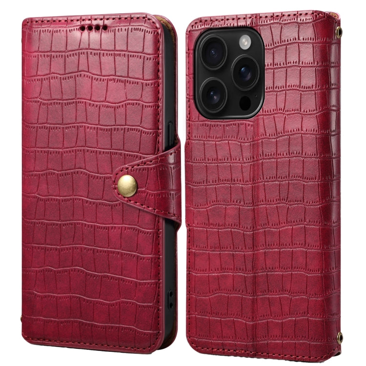 Denior Crocodile Texture Oil Edge Leather Phone Case, Series 3