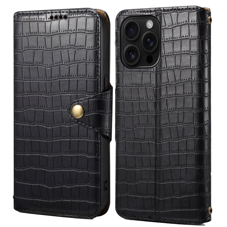 Denior Crocodile Texture Oil Edge Leather Phone Case, Series 3