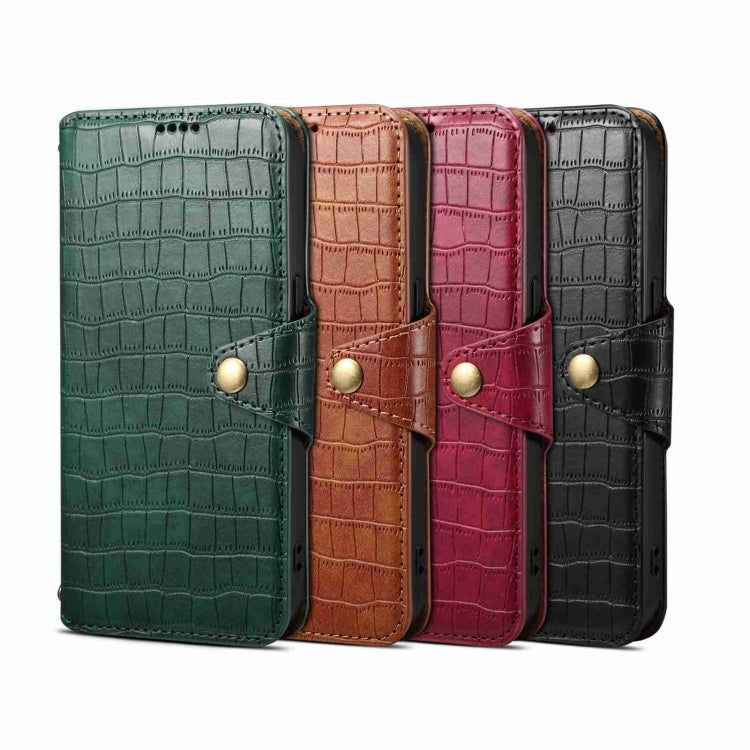 Denior Crocodile Texture Oil Edge Leather Phone Case, Series 3