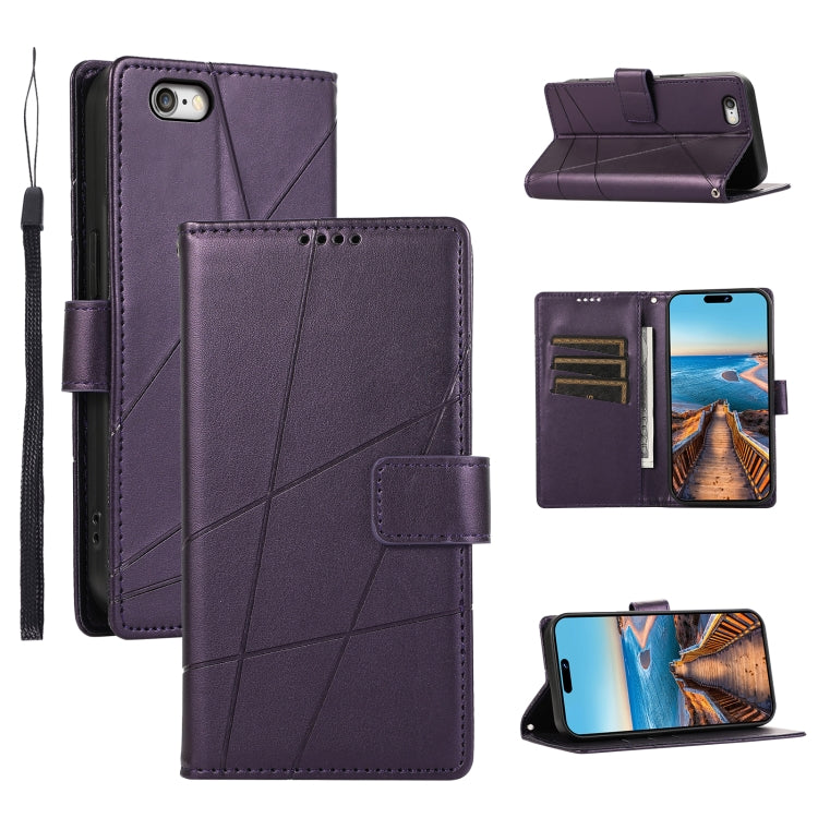 PU Genuine Leather Texture Embossed Line Phone Case, Series 3