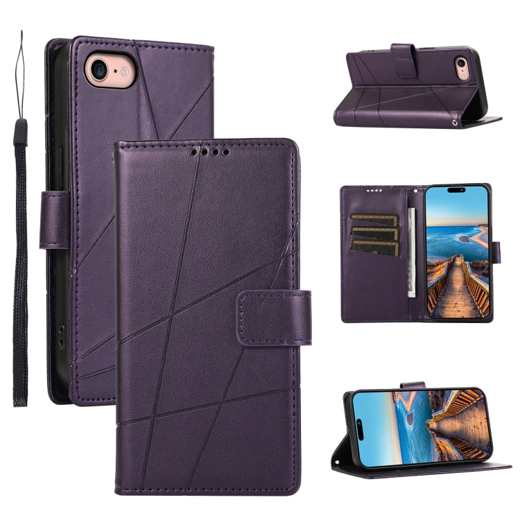 PU Genuine Leather Texture Embossed Line Phone Case, Series 5