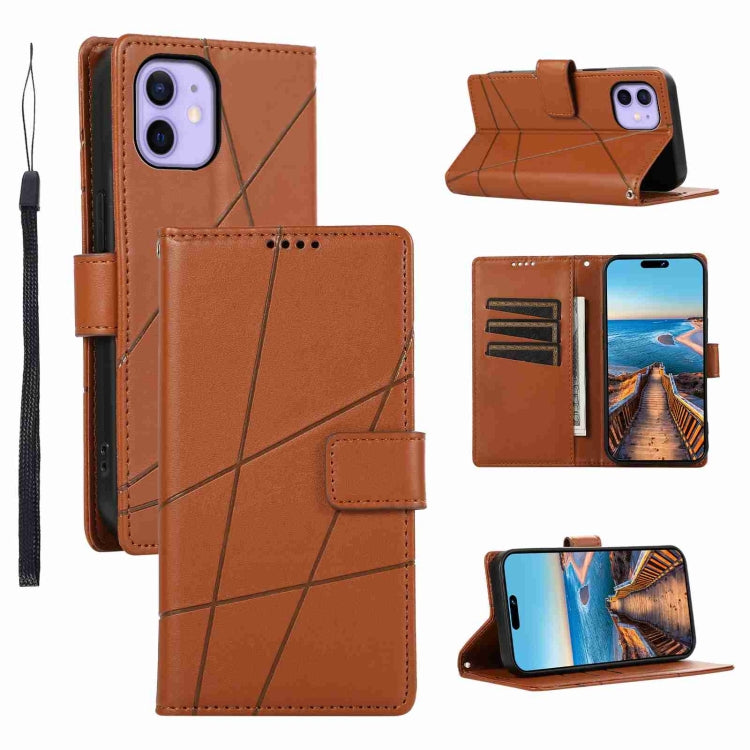 PU Genuine Leather Texture Embossed Line Phone Case, Series 7