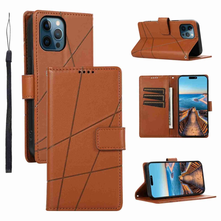 PU Genuine Leather Texture Embossed Line Phone Case, Series 4