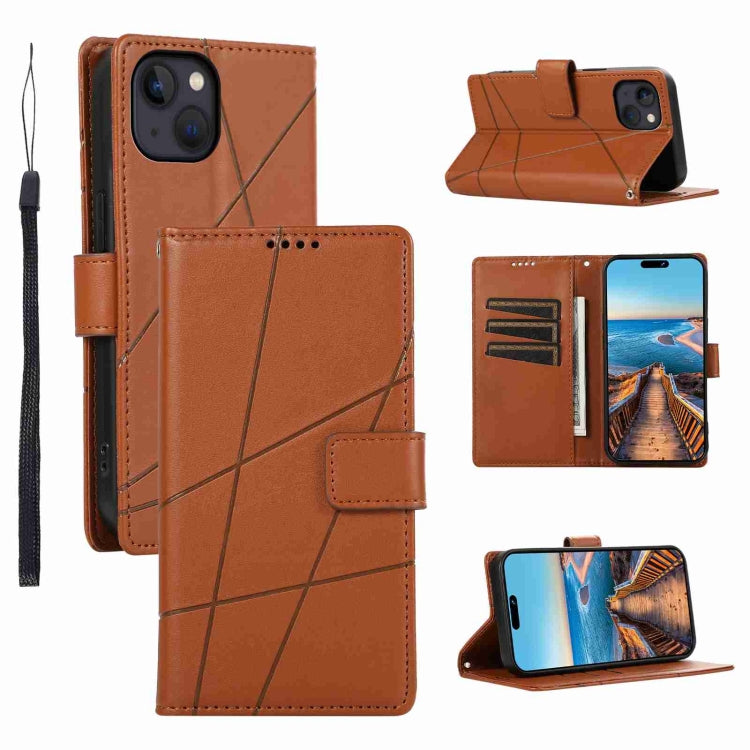 PU Genuine Leather Texture Embossed Line Phone Case, Series 6