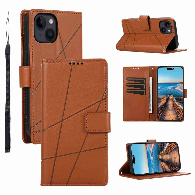 PU Genuine Leather Texture Embossed Line Phone Case, Series 3