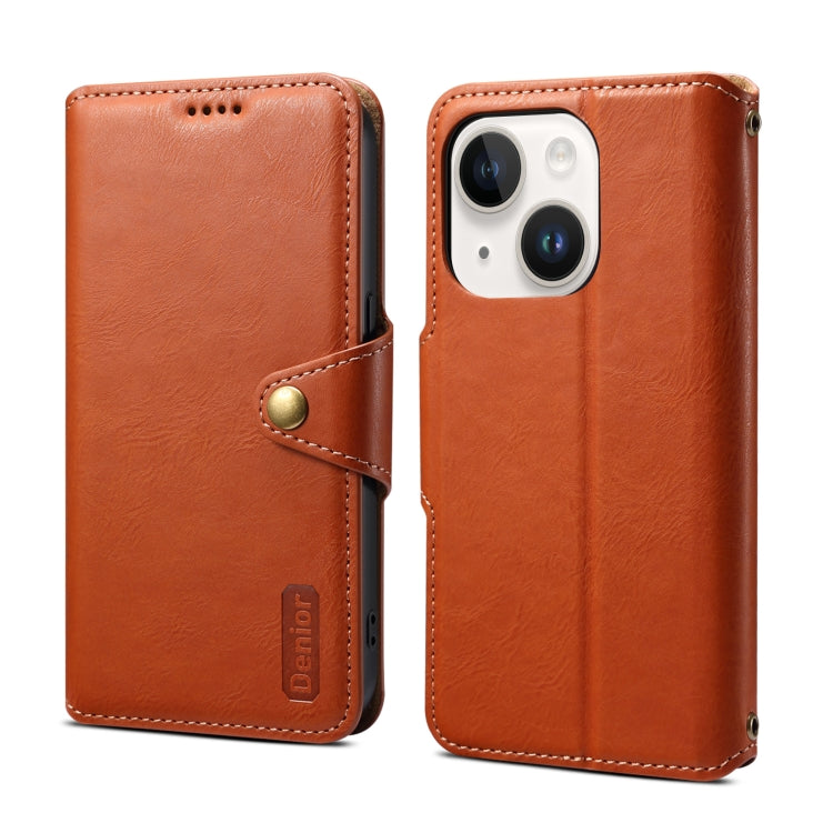 Denior Cowhide Texture Wallet Style Leather Phone Case, Series 3