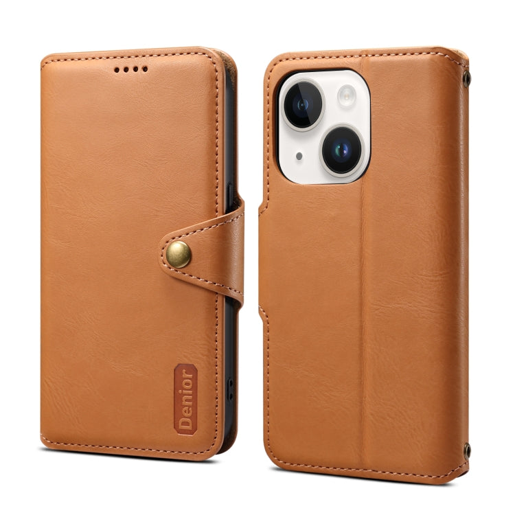 Denior Cowhide Texture Wallet Style Leather Phone Case, Series 3