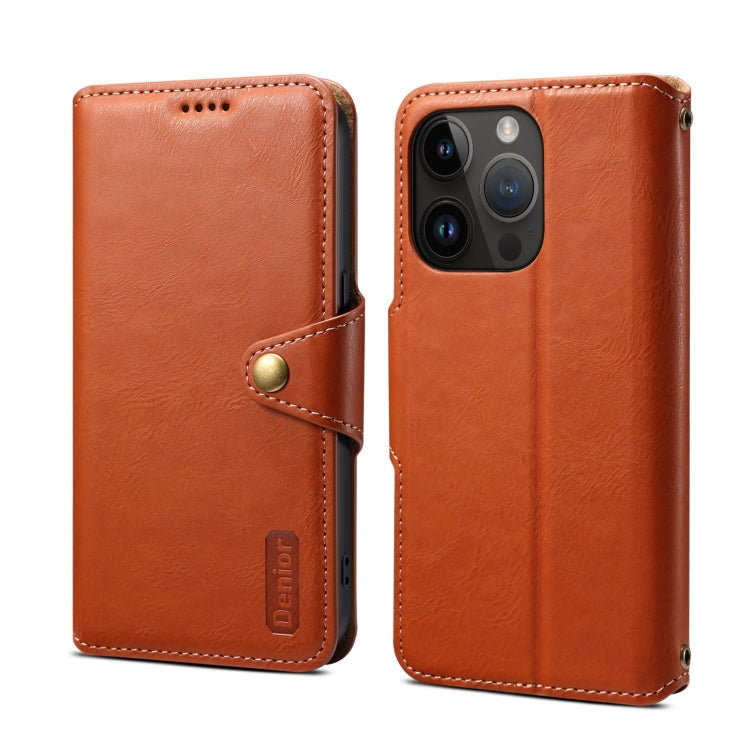 Denior Cowhide Texture Wallet Style Leather Phone Case, Series 2