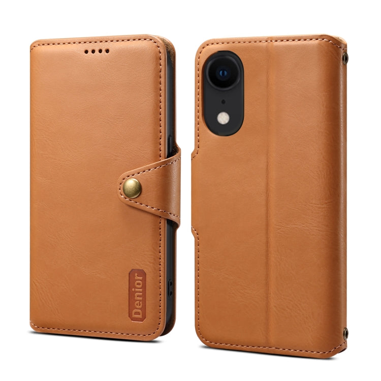 Denior Cowhide Texture Wallet Style Leather Phone Case, Series 1