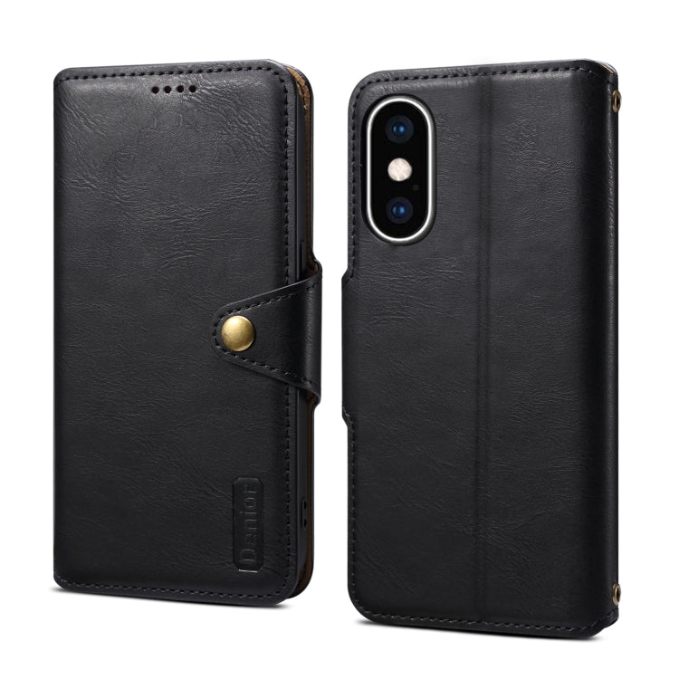 Denior Cowhide Texture Wallet Style Leather Phone Case, Series 3