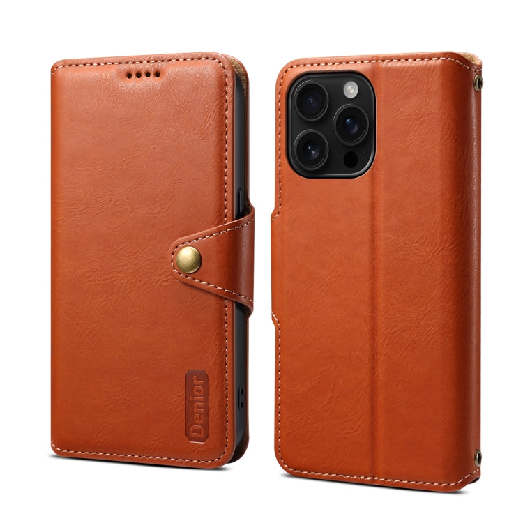 Denior Cowhide Texture Wallet Style Leather Phone Case, Series 2