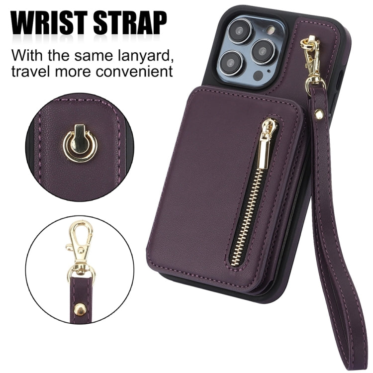 YM006 Skin Feel Zipper Card Bag Phone Case with Dual Lanyard, Series 3