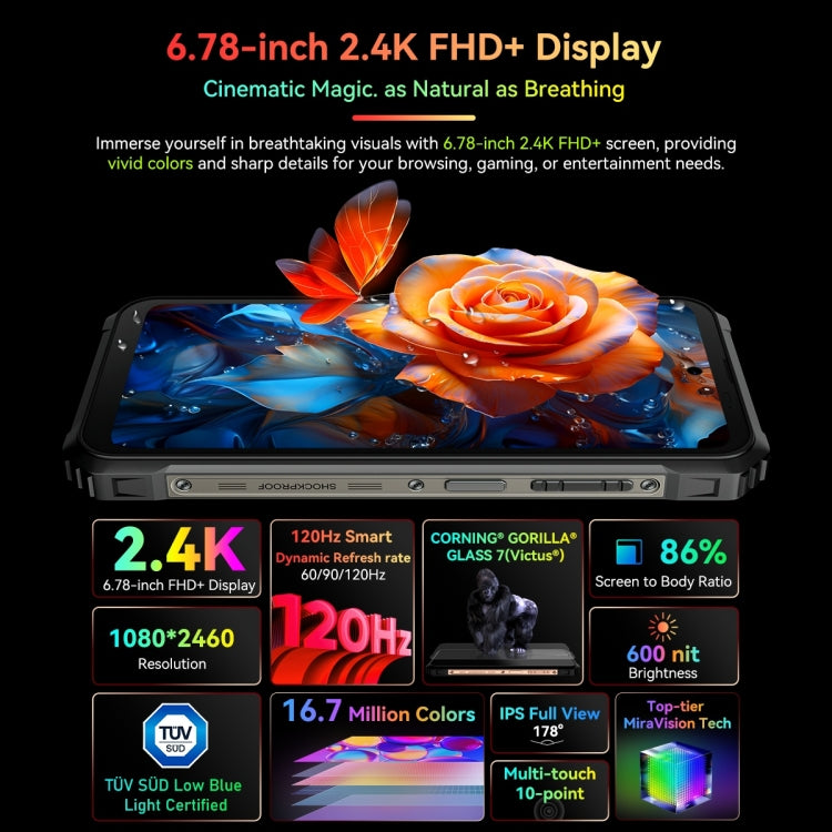 Blackview BL9000, IP68/IP69K/MIL-STD-810H, 6.78 inch + 1.32 inch Android 13 MediaTek Dimensity 8020 Octa Core, Network: 5G, NFC, OTG