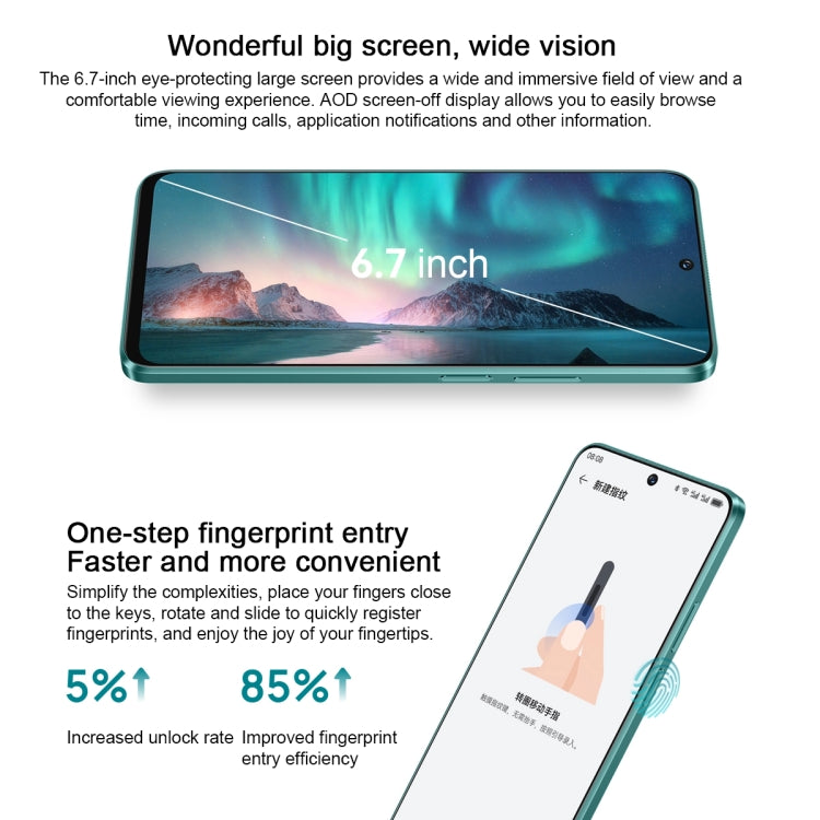 HUAWEI Enjoy 70 Pro, Side Fingerprint Identification, 6.7 inch HarmonyOS 4.0 Qualcomm Snapdragon 680 Octa Core 2.4GHz, Network: 4G, OTG, Not Support Google Play