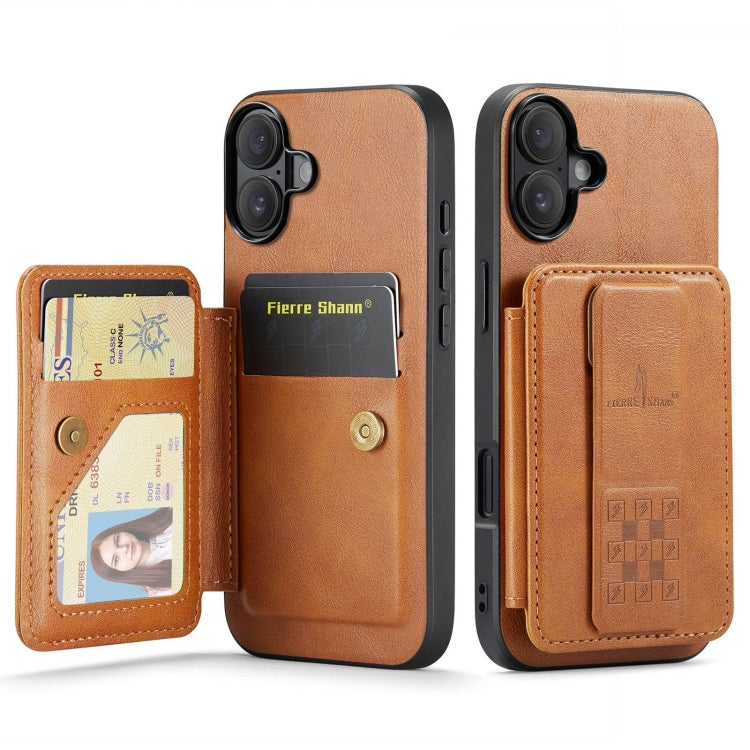 Fierre Shann Oil Wax Cow Leather Card Holder Back Phone Case, Series 1