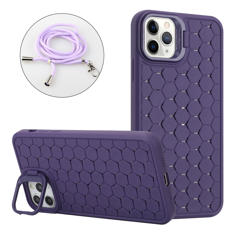 Honeycomb Radiating Lens Holder Magsafe Phone Case with Lanyard, Series 3