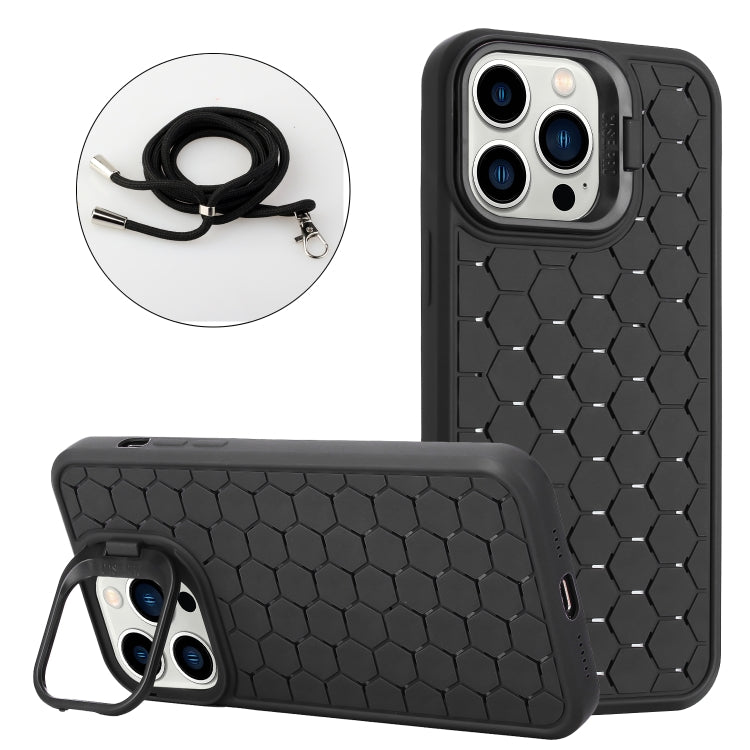 Honeycomb Radiating Lens Holder Magsafe Phone Case with Lanyard, Series 1