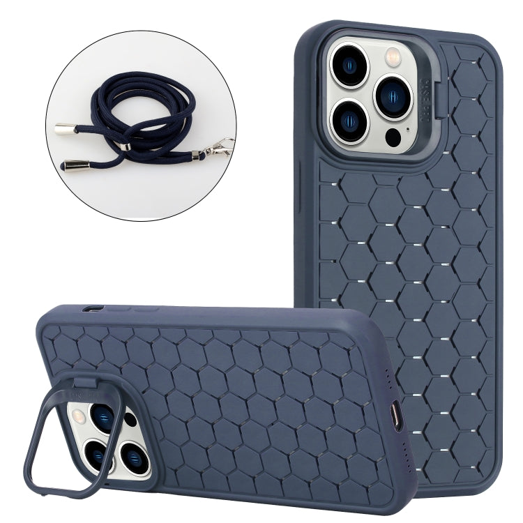 Honeycomb Radiating Lens Holder Magsafe Phone Case with Lanyard, Series 1