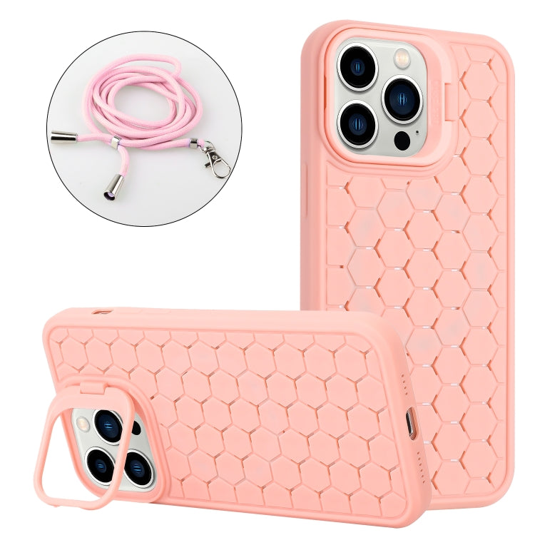 Honeycomb Radiating Lens Holder Magsafe Phone Case with Lanyard, Series 1