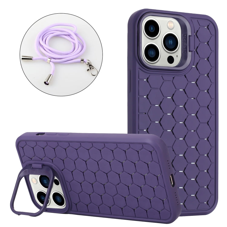 Honeycomb Radiating Lens Holder Magsafe Phone Case with Lanyard, Series 1