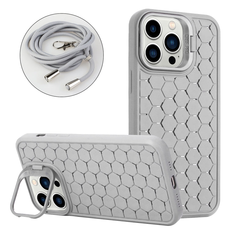 Honeycomb Radiating Lens Holder Magsafe Phone Case with Lanyard, Series 1