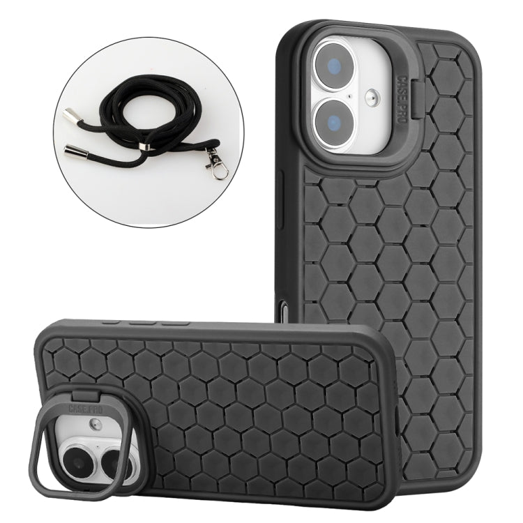 Honeycomb Radiating Lens Holder Magsafe Phone Case with Lanyard, Series 1