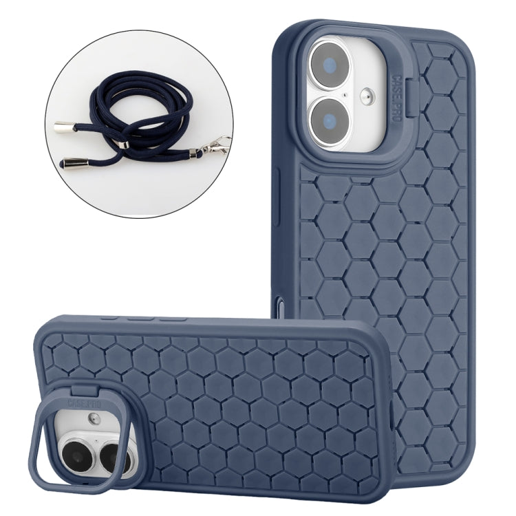 Honeycomb Radiating Lens Holder Magsafe Phone Case with Lanyard, Series 1