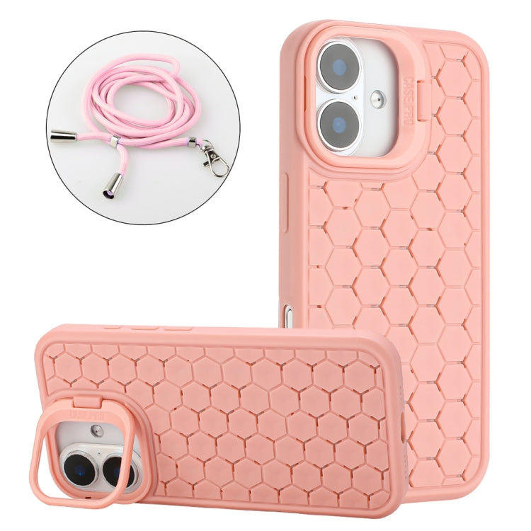 Honeycomb Radiating Lens Holder Magsafe Phone Case with Lanyard, Series 1