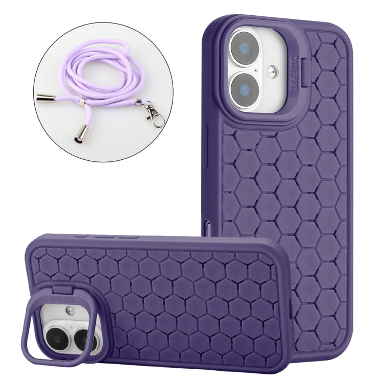 Honeycomb Radiating Lens Holder Magsafe Phone Case with Lanyard, Series 1