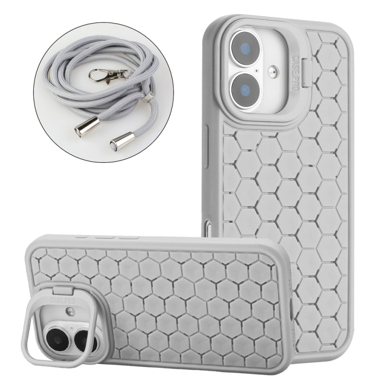 Honeycomb Radiating Lens Holder Magsafe Phone Case with Lanyard, Series 1