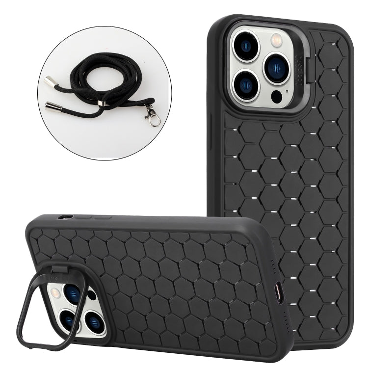 Honeycomb Radiating Holder TPU Phone Case with Lanyard, Series 4