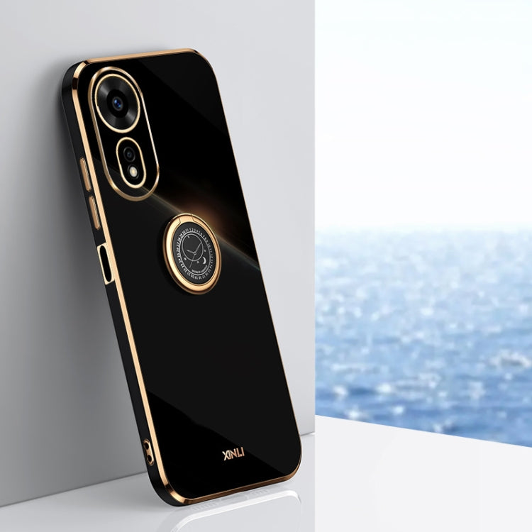 XINLI Straight 6D Plating Gold Edge TPU Shockproof Case with Ring Holder, For Huawei Nova 13 Pro, For Huawei Pura 70 Ultra, For Huawei Nova 12 SE, For Huawei Pura 70 Pro / Pura 70 Pro+