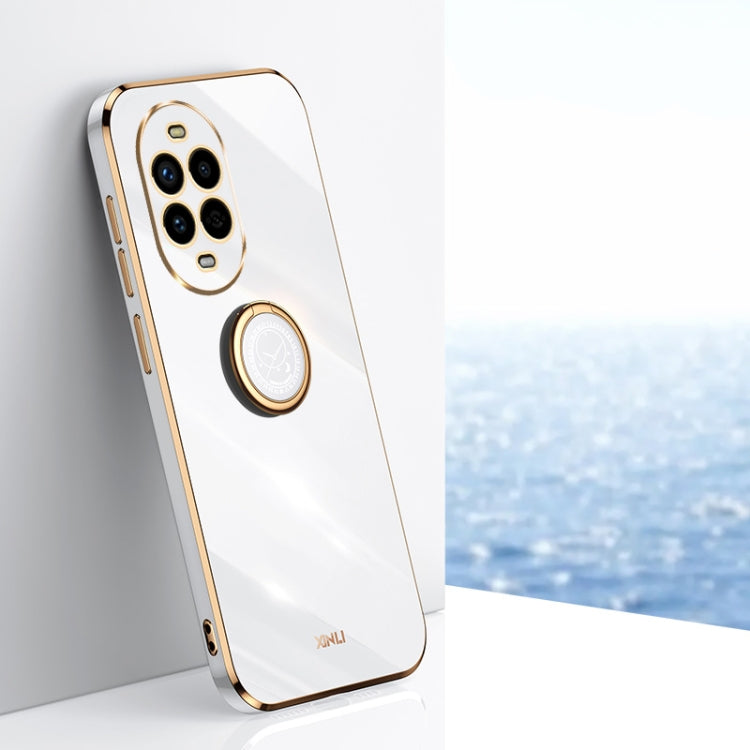 XINLI Straight 6D Plating Gold Edge TPU Shockproof Case with Ring Holder, For Huawei Nova 13 Pro, For Huawei Pura 70 Ultra, For Huawei Nova 12 SE, For Huawei Pura 70 Pro / Pura 70 Pro+