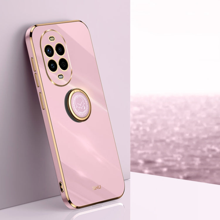 XINLI Straight 6D Plating Gold Edge TPU Shockproof Case with Ring Holder, For Huawei Nova 13 Pro, For Huawei Pura 70 Ultra, For Huawei Nova 12 SE, For Huawei Pura 70 Pro / Pura 70 Pro+