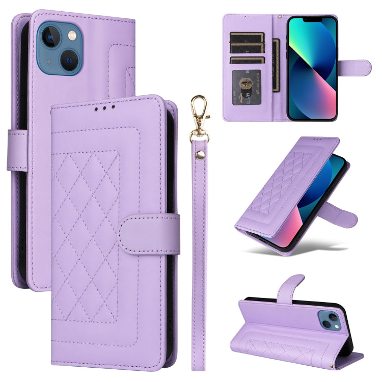 Diamond Lattice Leather Flip Phone Case, Series 6