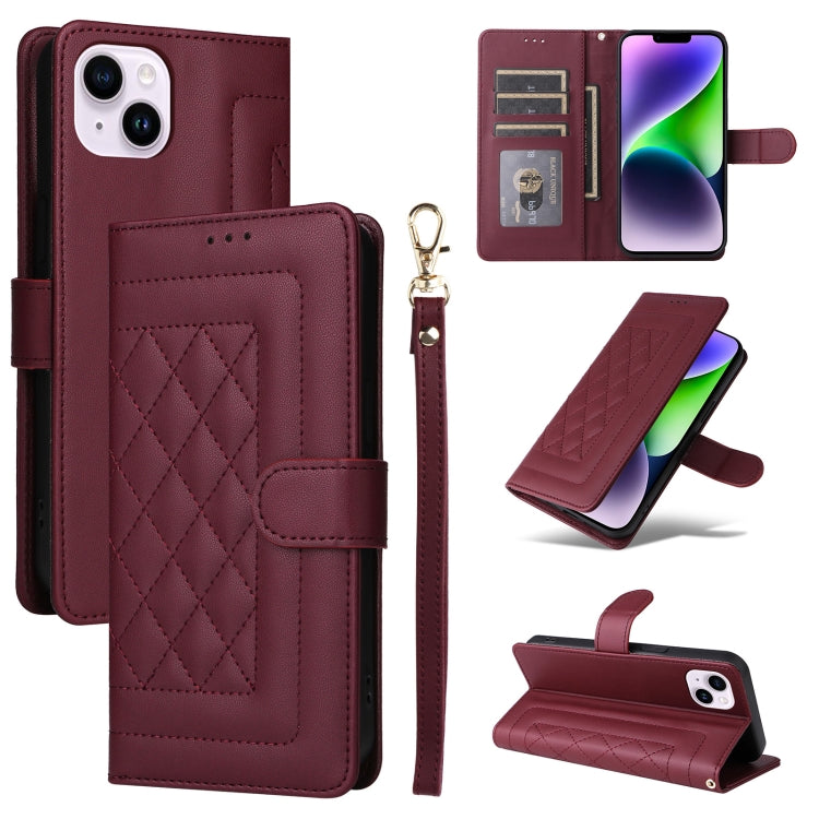 Diamond Lattice Leather Flip Phone Case, Series 7