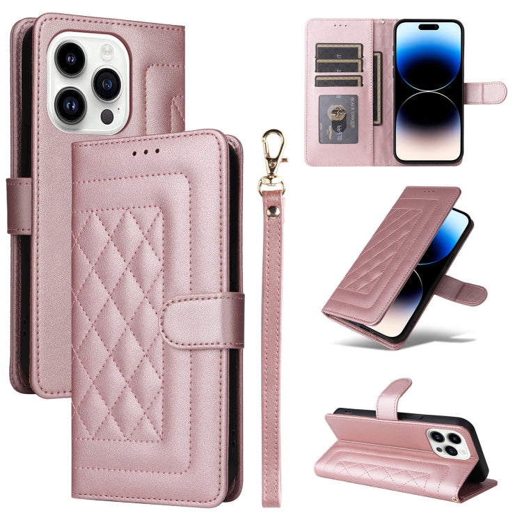 Diamond Lattice Leather Flip Phone Case, Series 5