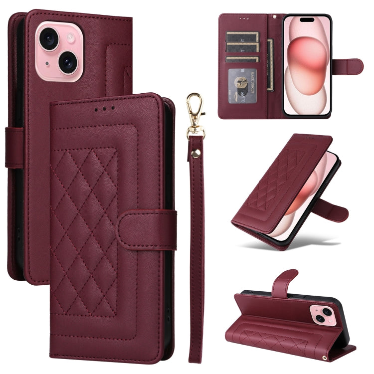 Diamond Lattice Leather Flip Phone Case, Series 4