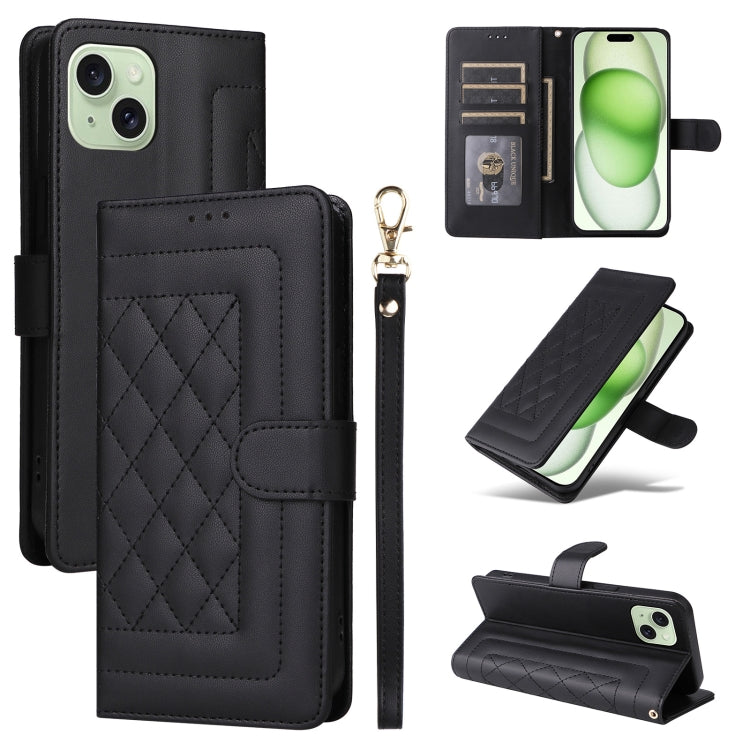 Diamond Lattice Leather Flip Phone Case, Series 6