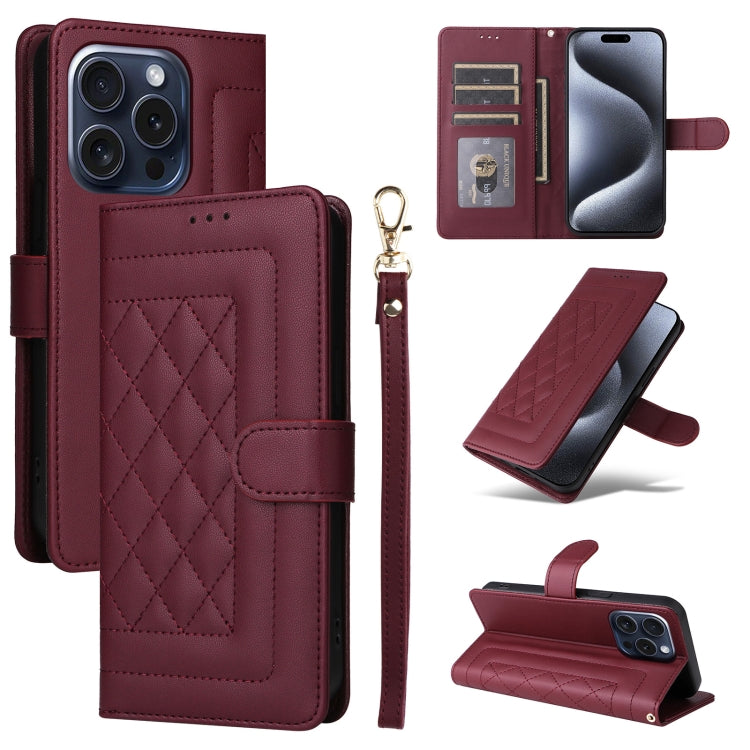 Diamond Lattice Leather Flip Phone Case, Series 6