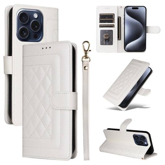 Diamond Lattice Leather Flip Phone Case, For iPhone 15 Pro Max, For iPhone 15 Pro, For iPhone 15 Plus, For iPhone 15