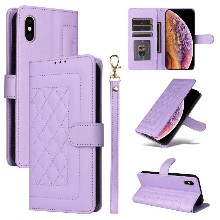 Diamond Lattice Leather Flip Phone Case, Series 4