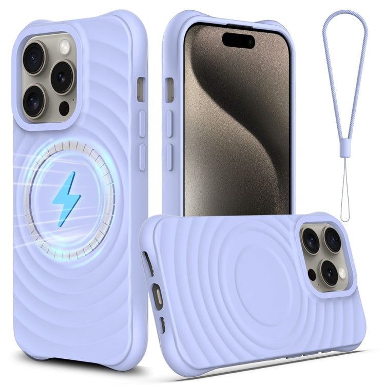 Wave Texture MagSafe Magnetic Liquid Silicone Phone Case, Series 3