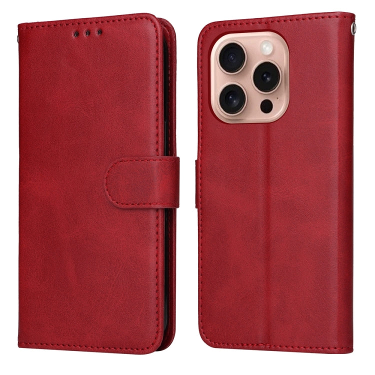 Classic Calf Texture Flip Leather Phone Case, For iPhone 16 Pro Max, For iPhone 16 Pro, For iPhone 16 Plus, For iPhone 16, For iPhone SE 20224