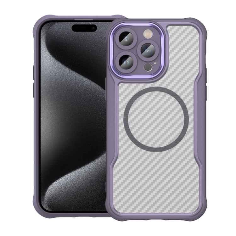 Carbon Fiber Texture MagSafe Translucent Phone Case, Series 2