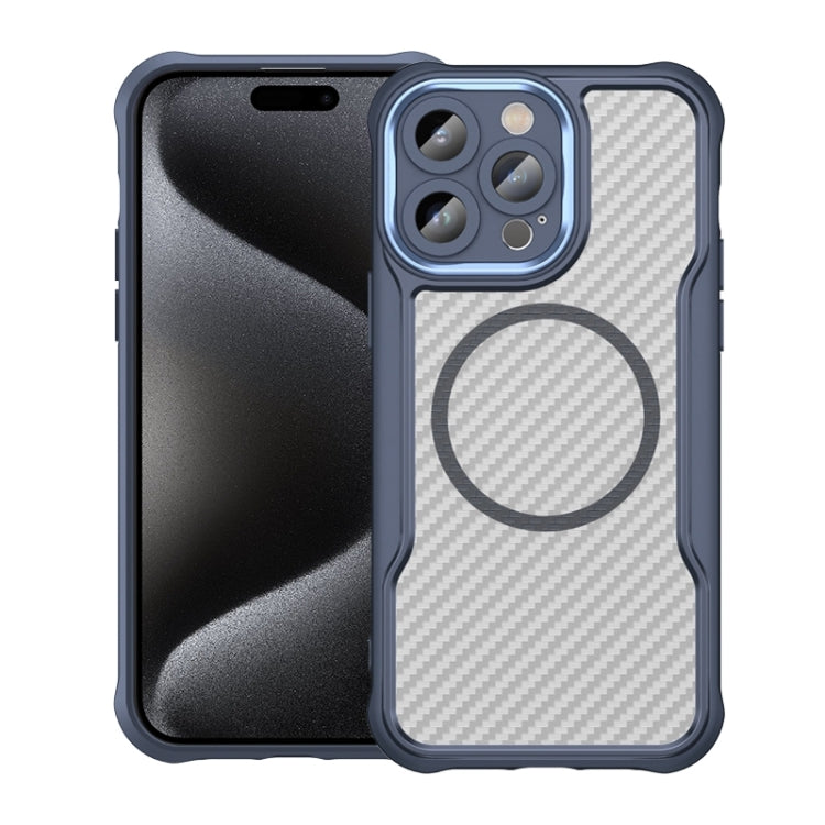 Carbon Fiber Texture MagSafe Translucent Phone Case, Series 3