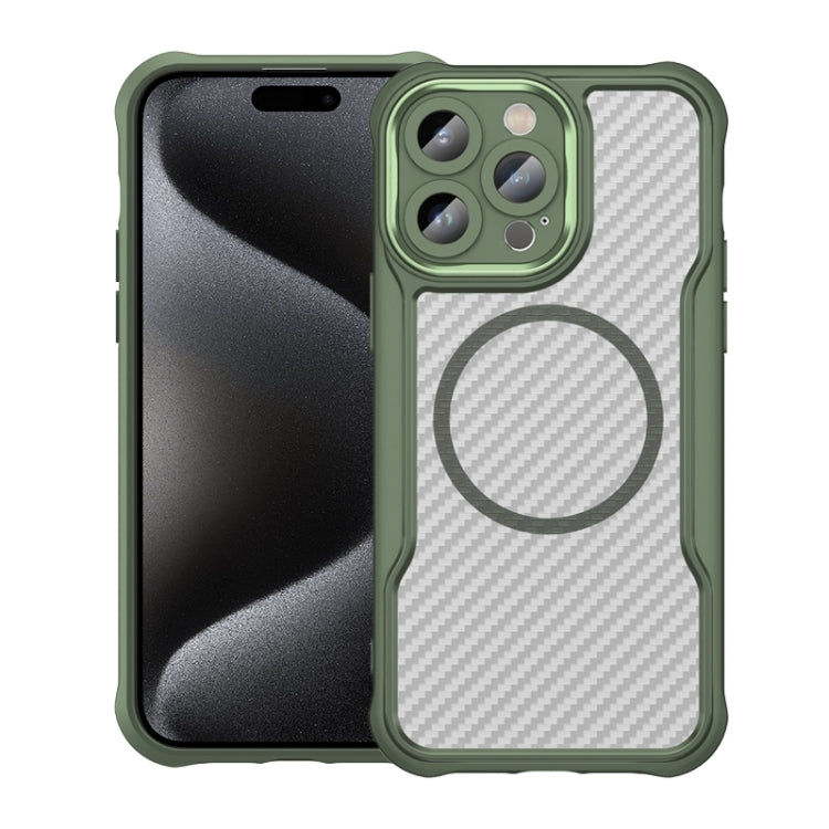 Carbon Fiber Texture MagSafe Translucent Phone Case, Series 3