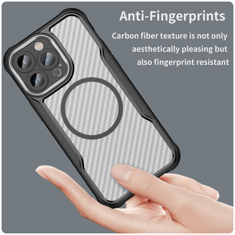 Carbon Fiber Texture MagSafe Translucent Phone Case, Series 2