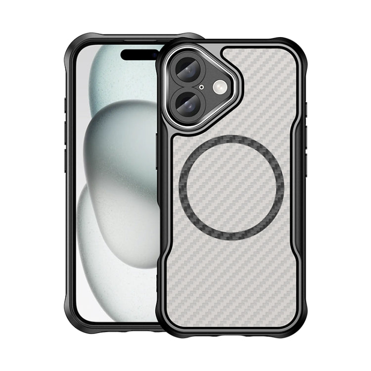 Carbon Fiber Texture MagSafe Translucent Phone Case, Series 2