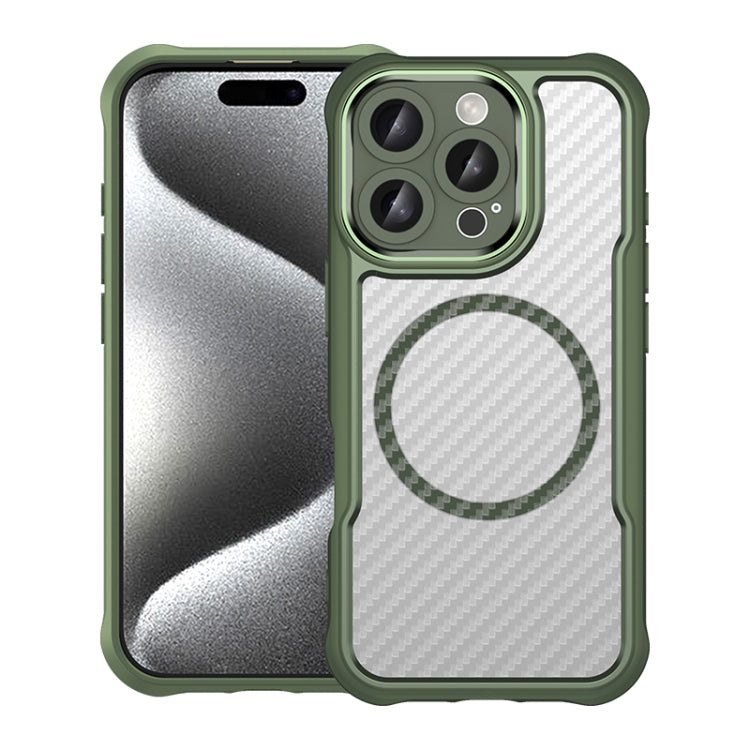 Carbon Fiber Texture MagSafe Translucent Phone Case, Series 3